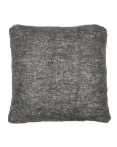 cushion wool look fringes grey 45x45cm