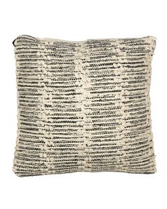 cushion cotton wool stripe grey/white 40x40cm