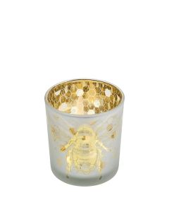 wind light glass bee gold small 8cm