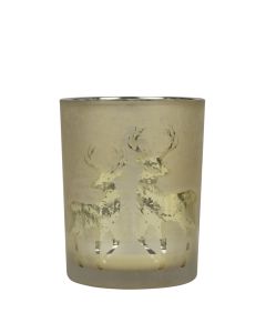 wind light glass dancing deer gold medium 12cm