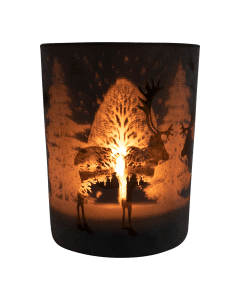 wind light glass reindeer bronze large 18cm