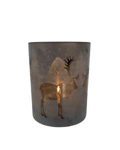 wind light glass reindeer bronze medium 12cm