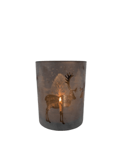wind light glass reindeer bronze small 8cm