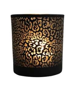 wind light glass jaguar pattern matt black large 18cm