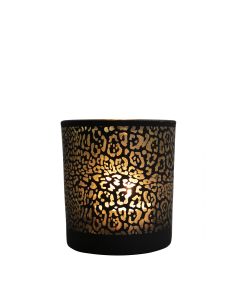 wind light glass jaguar pattern matt black small 8cm