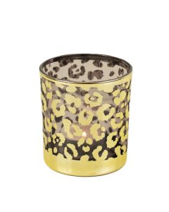 wind light glass leopard print gold small 8cm