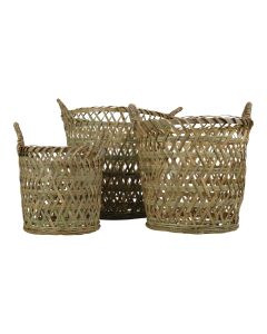 bamboo basket round (set of 3)