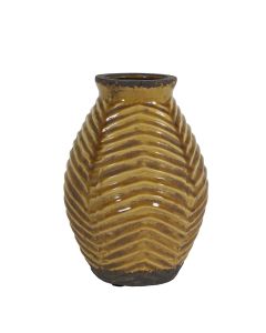 OPT5931424 - Pot deco Ø18x25 cm KRIDLO ceramics ocher