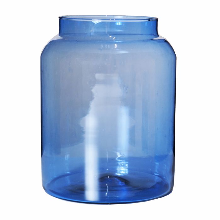 Shape Mouthblown Recycled Bottle Vase blue h25 d19