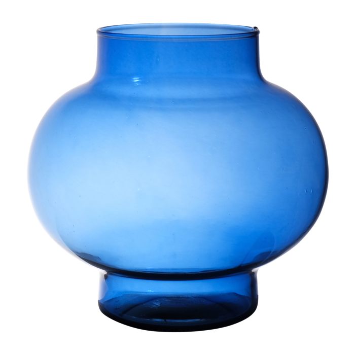 Deborah Mouthblown Recycled Belly Vase blue h23 d23