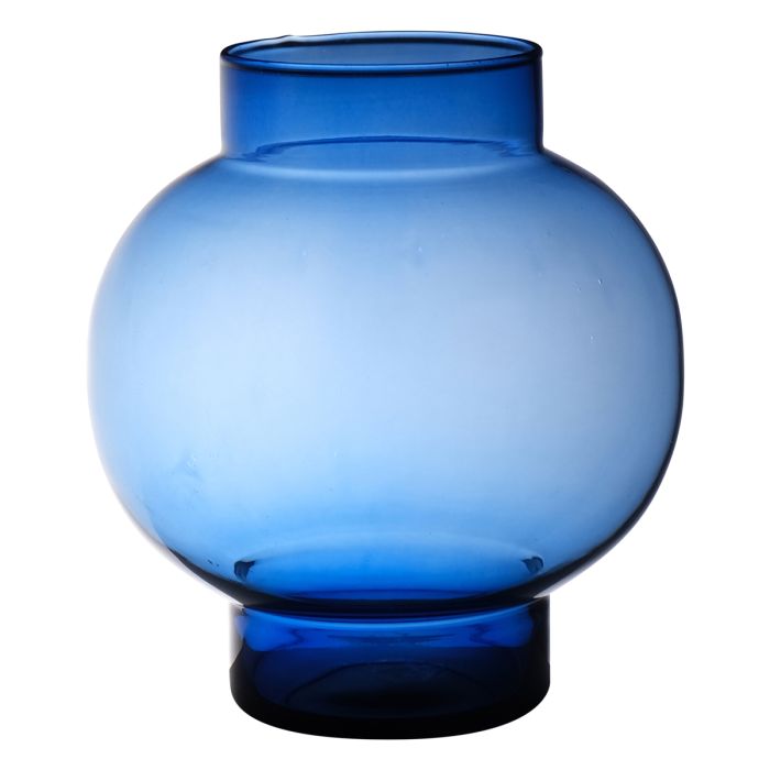 Deborah Mouthblown Recycled Belly Vase blue h26 d26