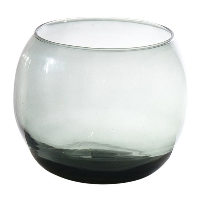 Bubble Ball Vase dark grey transparent h13 d16