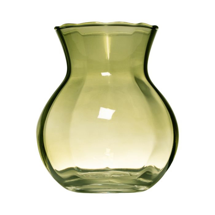 Yves Swirl Belly Vase green h13 d11