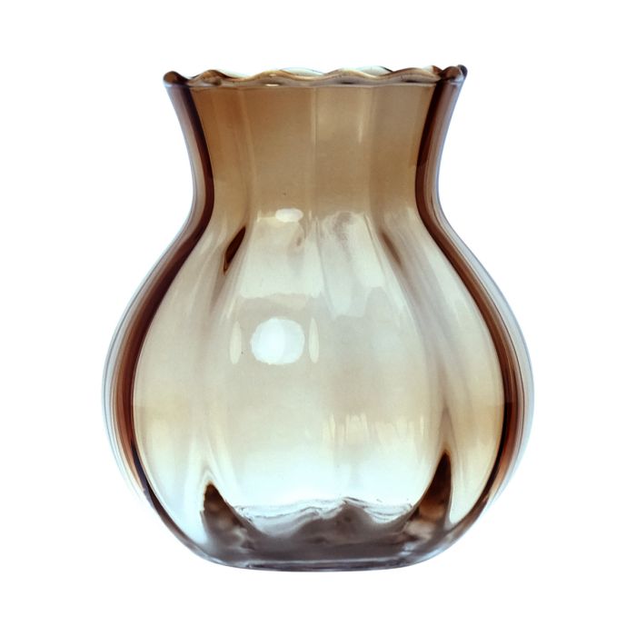 Yves Swirl Belly Vase taupe h13 d11