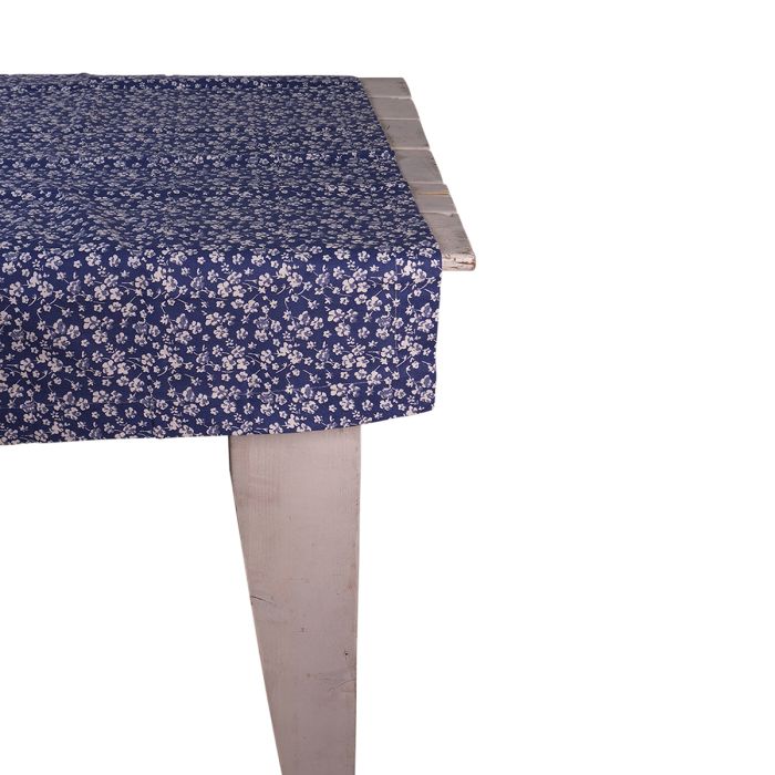 Nina Tablecloth Textile blue white 100x100cm