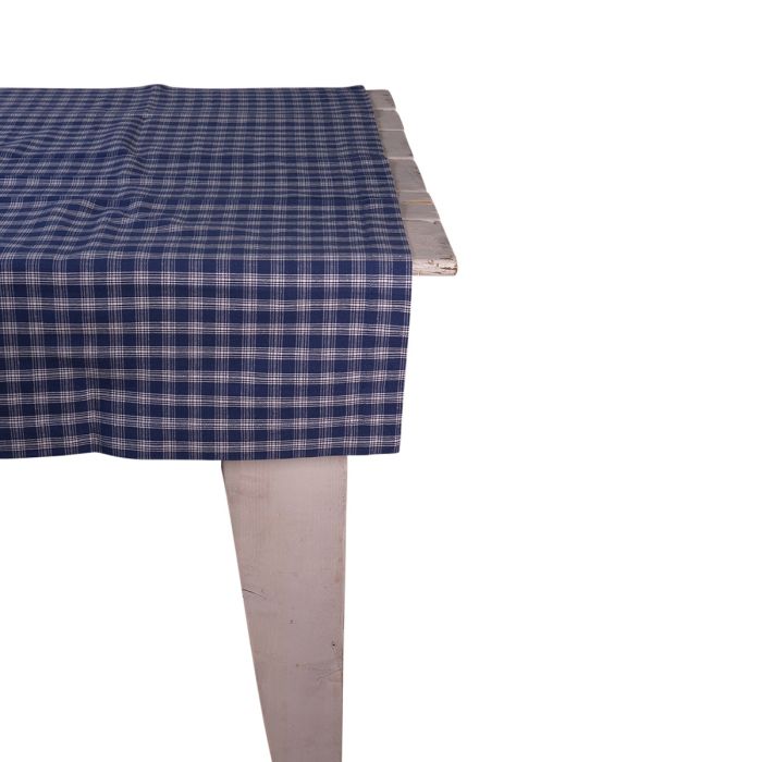Levy Check Tablecloth Textile blue 100x100cm