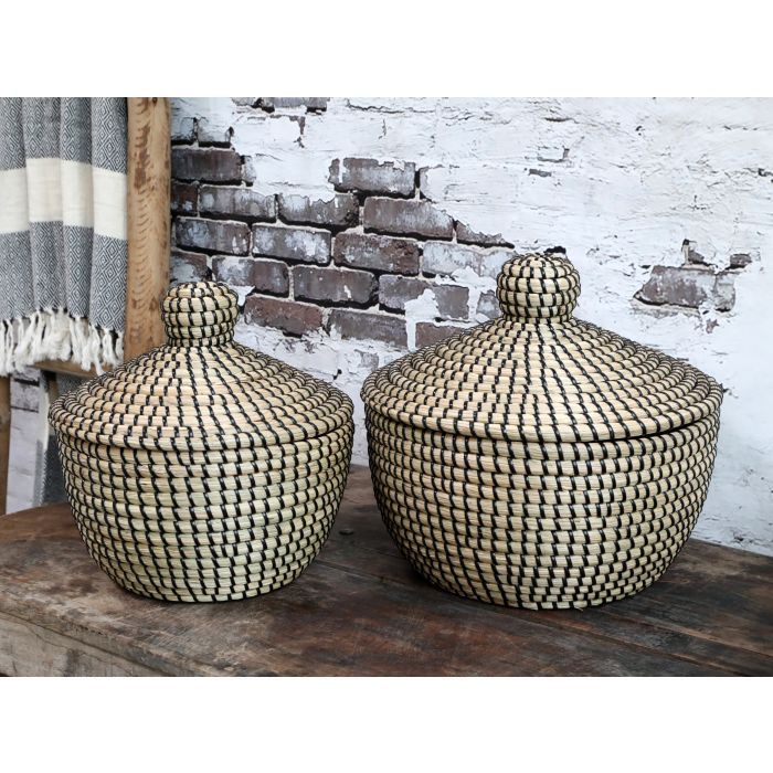 Basket w. lid set of 2