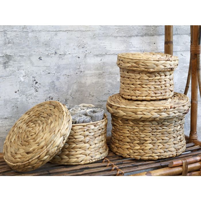 Wicker Basket w. lid set of 3