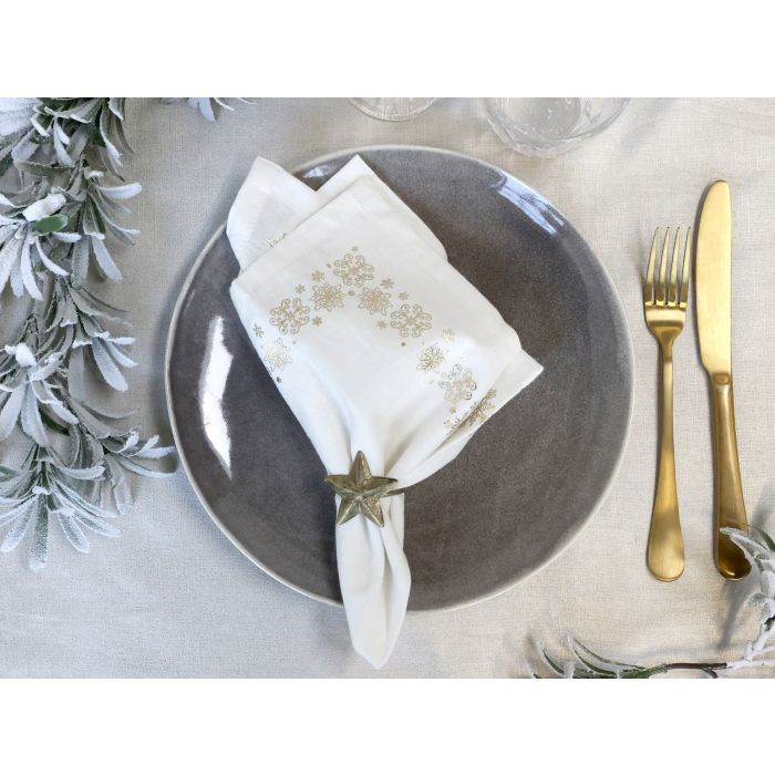 Cloth Napkin w. gold ice crystals set of 4