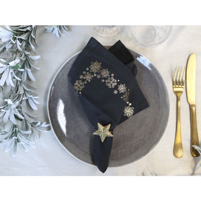 Cloth Napkin w. gold ice crystals set of 4