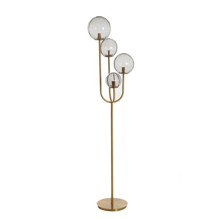 Floor lamp 4L E14 42x20x182 cm MAGDALA glass light grey+gold