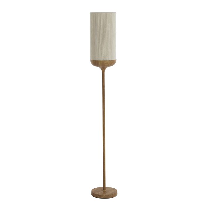Floor lamp Ø23x159 cm DANIA wood print natural+rope cream
