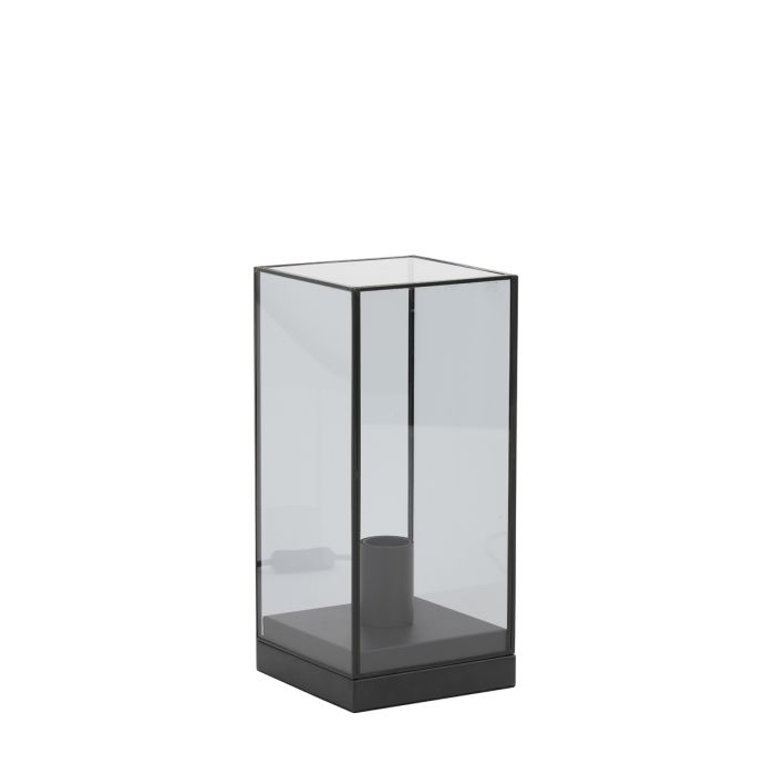 D - Table lamp 15x15x32,5 cm ASKJER matt black+smoked glass