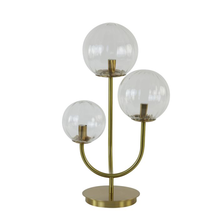 Table lamp 3L E14 38x20x60 cm MAGDALA glass clear+gold