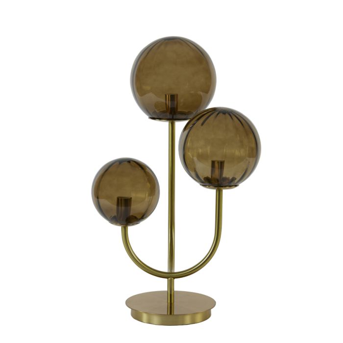 A - Table lamp 3L E14 38x20x60 cm MAGDALA glass brown+gold