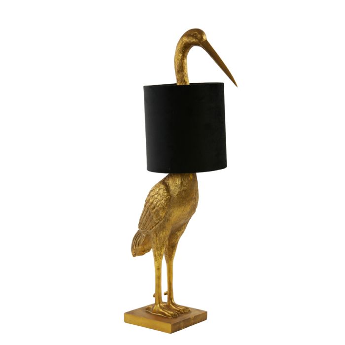 Table lamp 33x30x76,5 cm CRANE antique bronze+velvet black