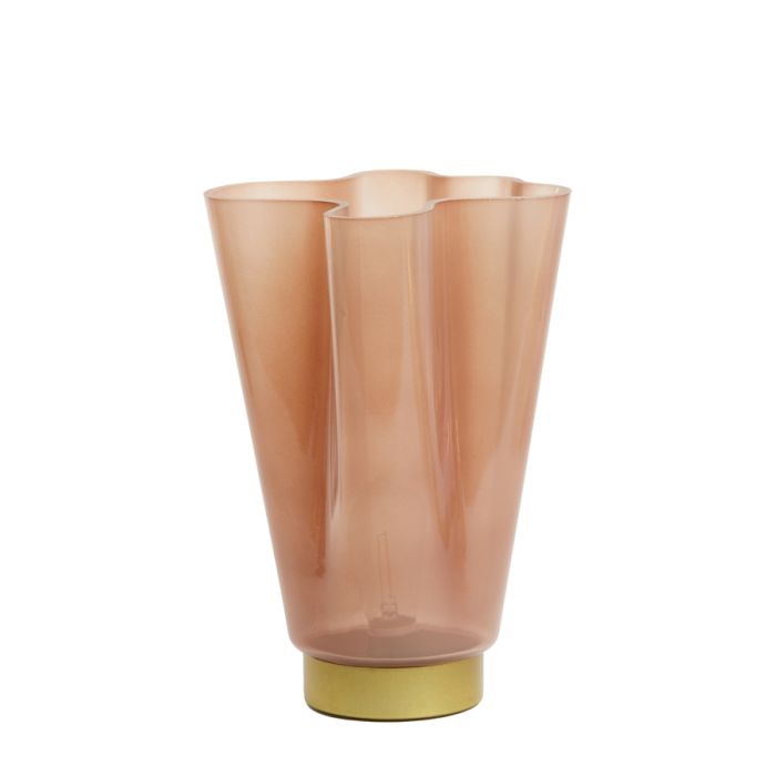 Table lamp LED Ø16,5x29 cm MALU glass old pink+gold