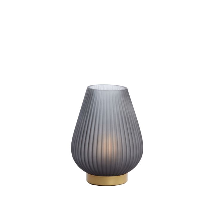 Table lamp LED Ø14,5x19,5 cm TAJERA glass matt grey+gold