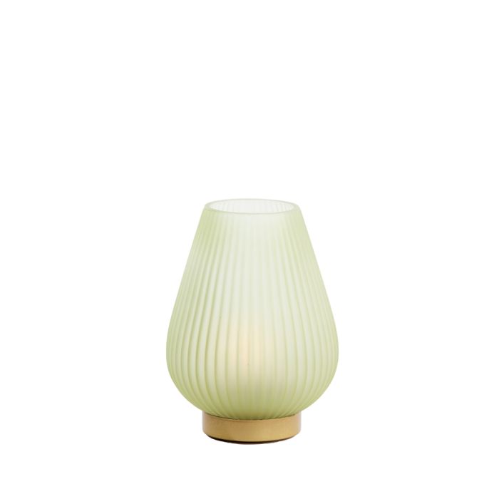 Table lamp LED Ø14,5x19,5 cm TAJERA glass matt l green+gold