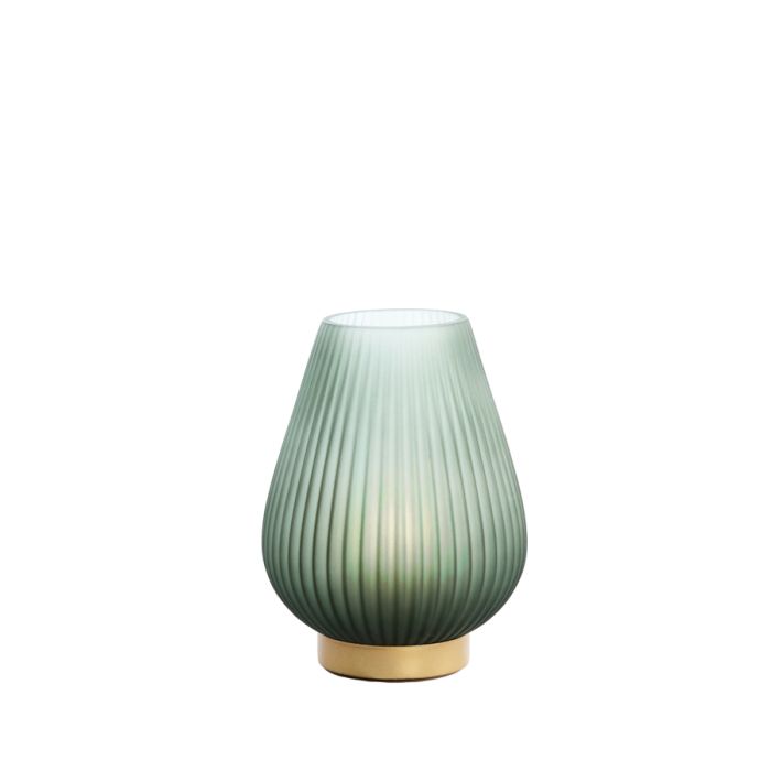 Table lamp LED Ø14,5x19,5 cm TAJERA glass matt d green+gold