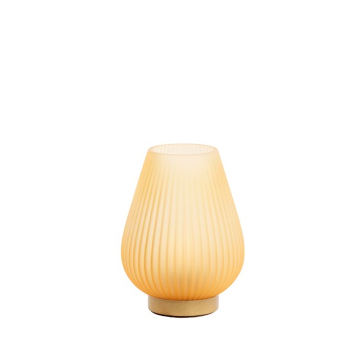 A - Table lamp LED Ø14,5x19,5 cm TAJERA glass matt peach+gold