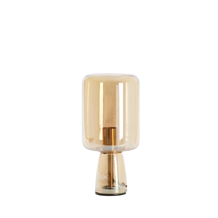 A - Table lamp Ø16x32 cm LOTTA glass amber+gold