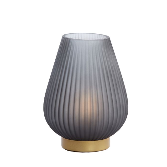 Table lamp LED Ø21x28 cm TAJERA glass matt grey+gold