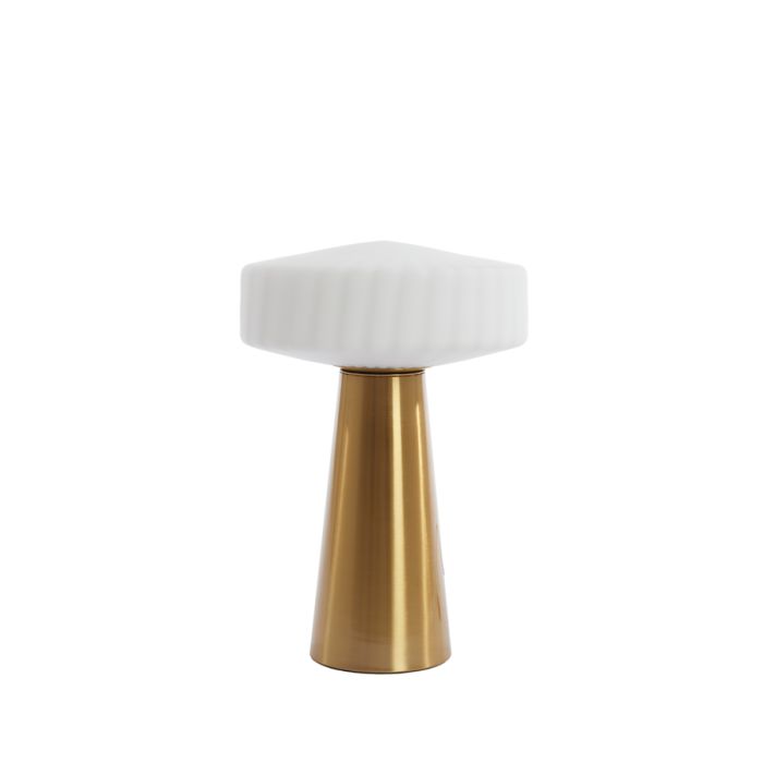 Table lamp Ø30x45 cm PLEAT glass matt white+gold