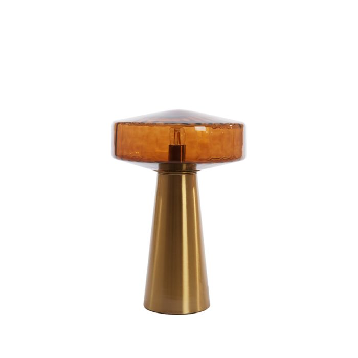 Table lamp Ø30x45 cm PLEAT glass brown+gold