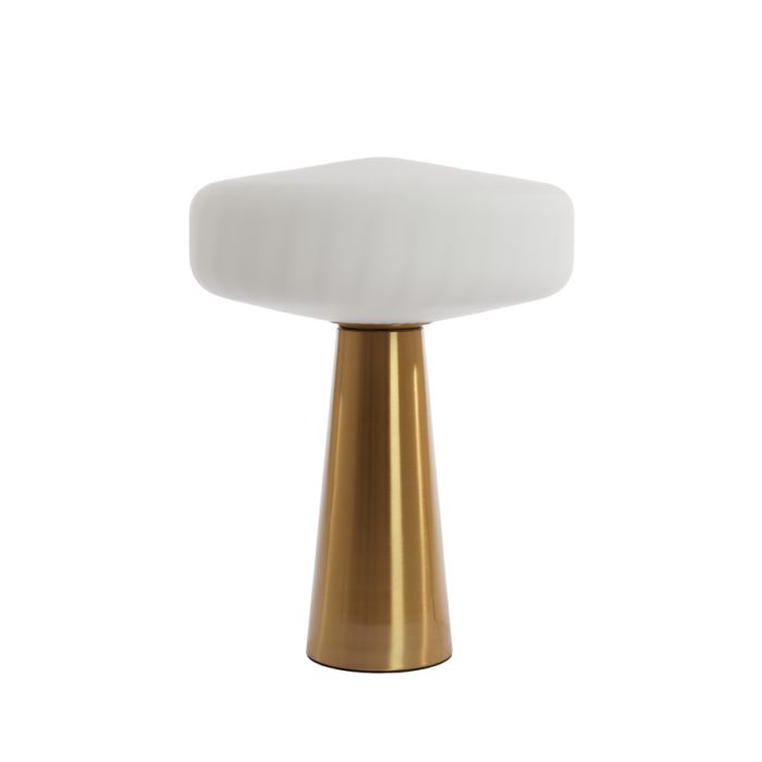 Table lamp Ø40x53 cm PLEAT glass matt white+gold