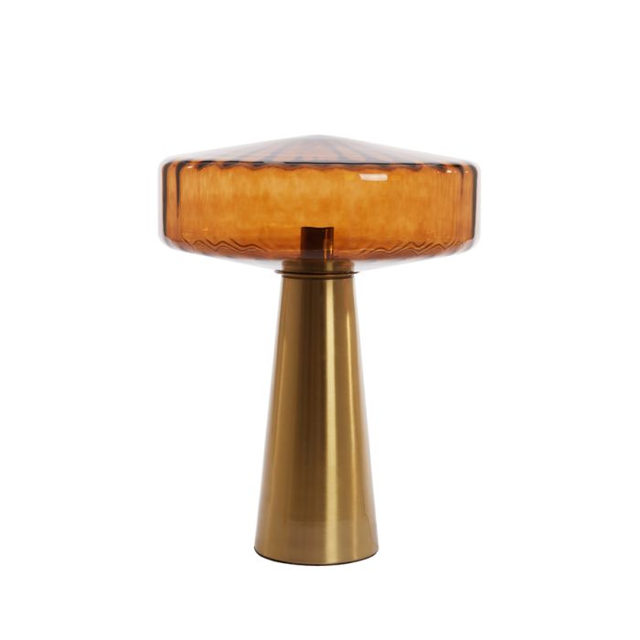 Table lamp Ø40x53 cm PLEAT glass brown+gold