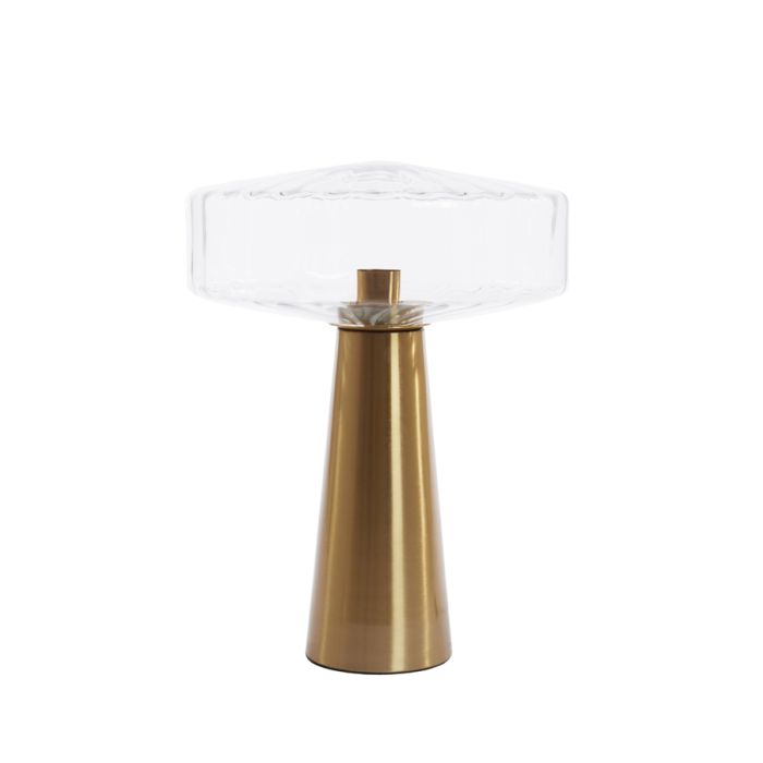 Table lamp Ø40x53 cm PLEAT glass clear+gold
