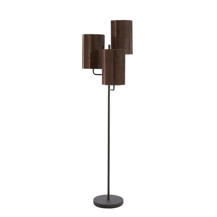 Floor lamp 3L Ø50x168 cm EDISA velvet dark brown+matt black