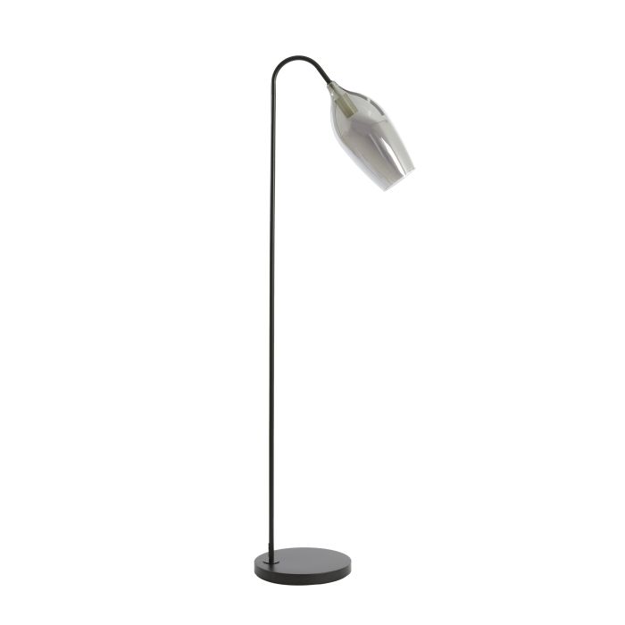 Floor lamp 67x30,5x160 cm LUKARO glass smoked+matt black