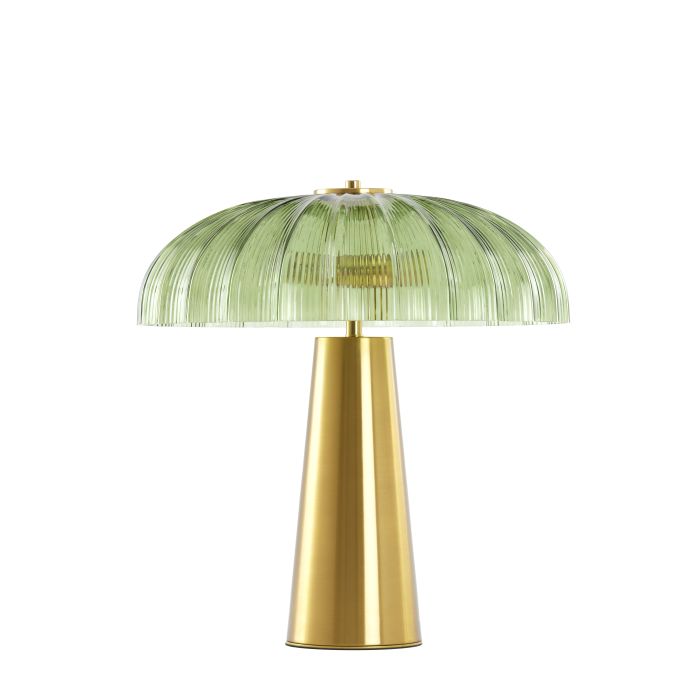 Table lamp 2L Ø50x51 cm FUNGO glass green+gold