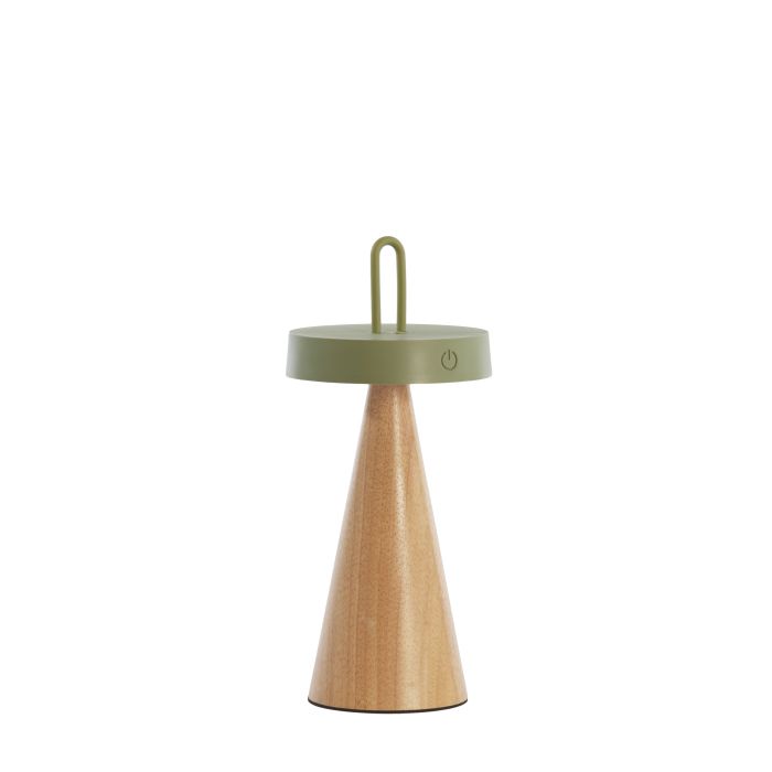 Table lamp LED Ø13x28,5 cm ANKENTA olive green+wood natural