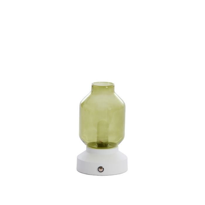 Table lamp LED Ø11x19 cm MEREY glass green+cream