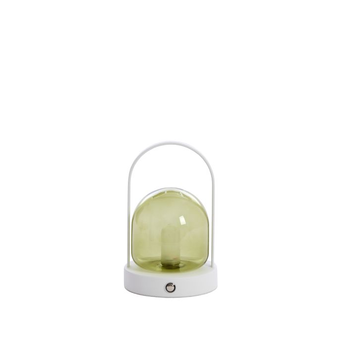 Table lamp LED Ø12x19 cm YEREMI glass green+cream