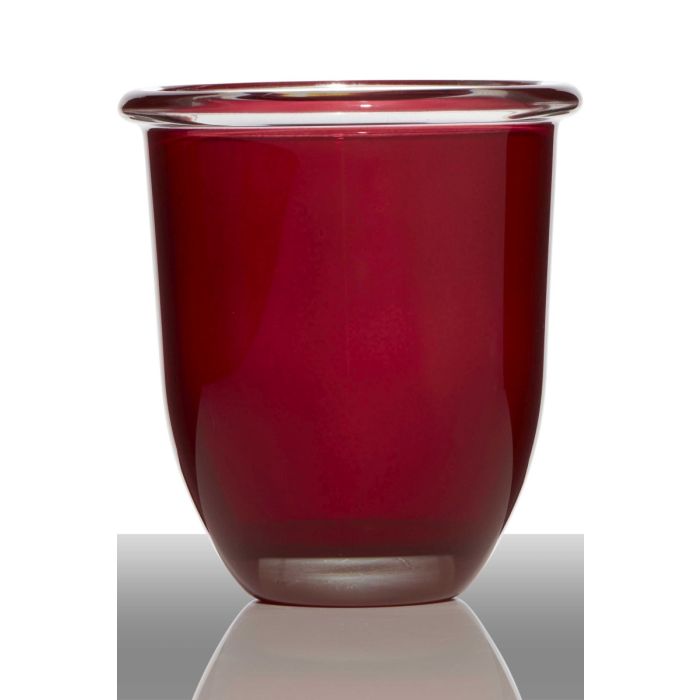 Cosmo Regular Planter Glass red h17,2 d15,6