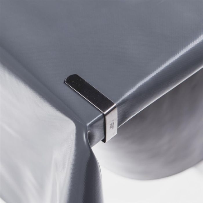 Tablecloth clamp Inox grey 1x6x6 cm (set of 4)